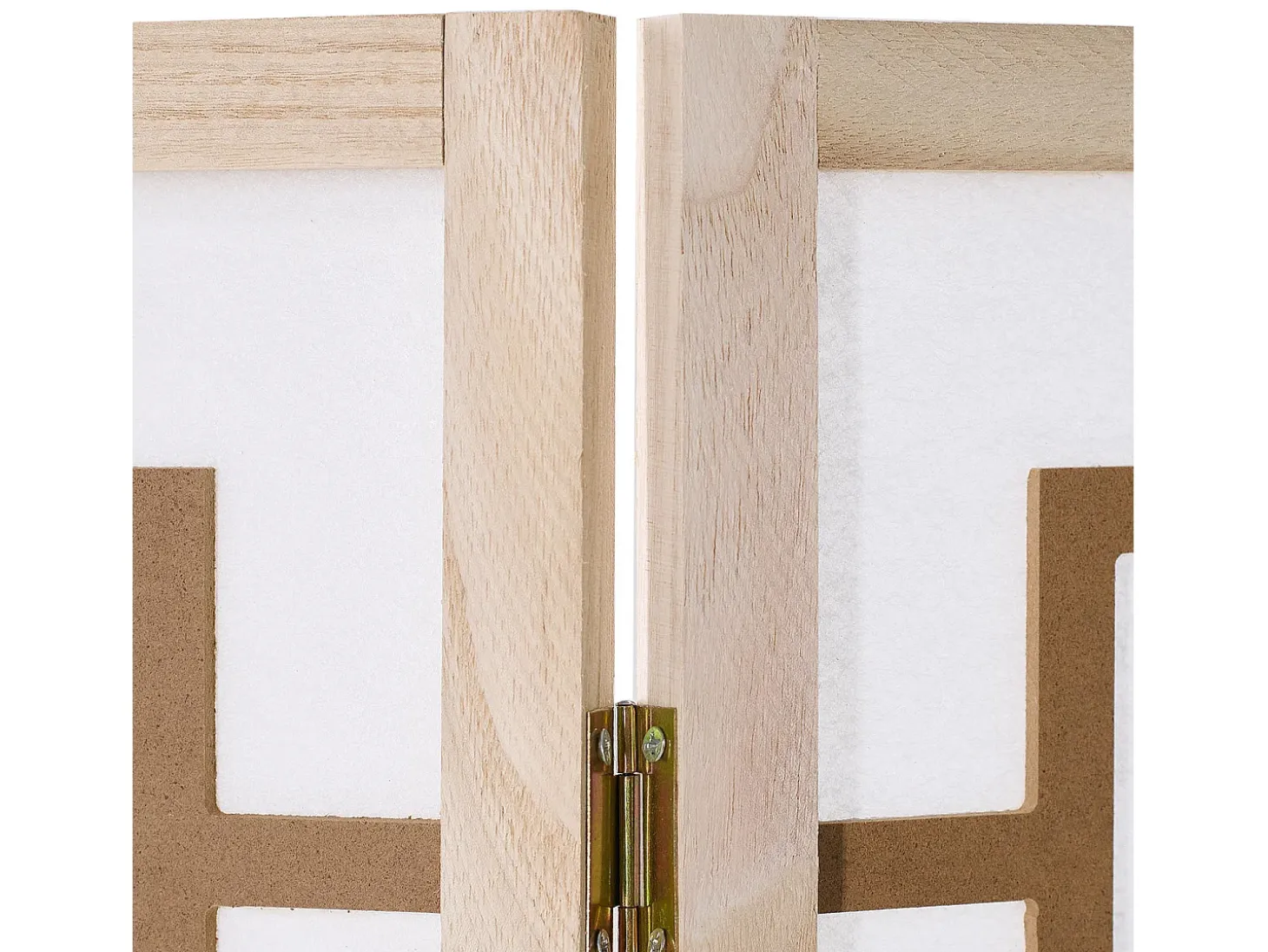Divisória de ambiente 170x120x2,0 cm Natural/Branco/Marrom Shoji 3 painéis