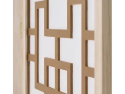 Divisória de ambiente 170x120x2,0 cm Natural/Branco/Marrom Shoji 3 painéis