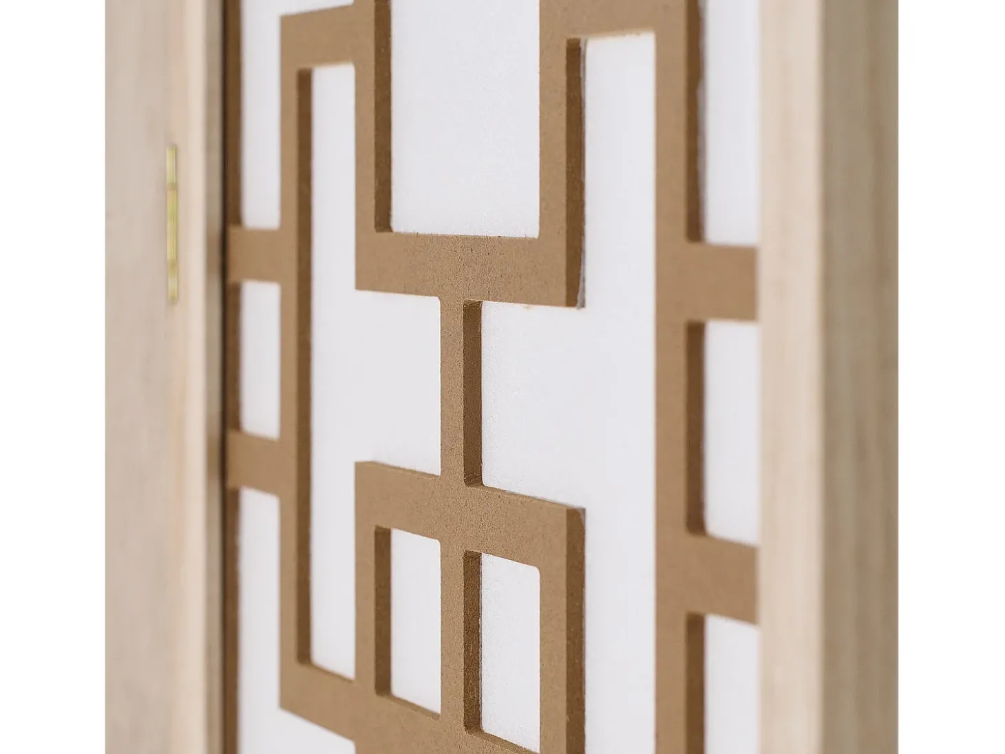 Divisória de ambiente 170x120x2,0 cm Natural/Branco/Marrom Shoji 3 painéis
