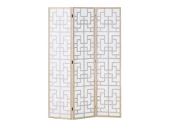 Divisória de ambiente 170x120x2,0 cm Natural/Branco/Marrom Shoji 3 painéis