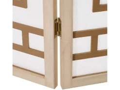 Divisória de ambiente 170x120x2,0 cm Natural/Branco/Marrom Shoji 3 painéis