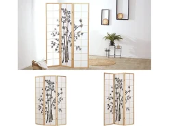 Divisória de ambiente 132x2x179 cm madeira natural Shoji