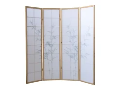 Divisória de ambiente 176x2,2x175 cm madeira branca padrão bambu