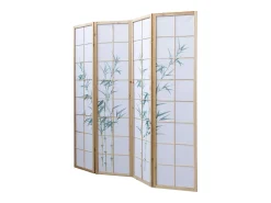 Divisória de ambiente 176x2,2x175 cm madeira branca padrão bambu