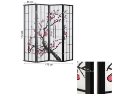 Divisória de ambiente 176x2x179 cm preto Shoji