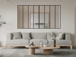 Divisória de atelier alumínio termolacado 240x130 cm preto - BAYVIEW