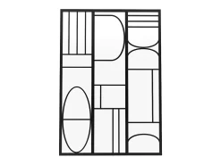 Divisória de atelier alumínio termolacado estilo art déco 90x130 cm preto COUBARTA