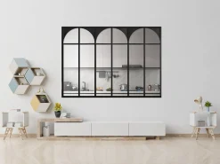 Divisória de atelier art déco alumínio termolacado preto 180x130 cm preto ARCADEA