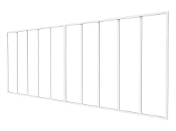 Divisória de atelier em alumínio termolacado 240x105 cm branco - BAYVIEW