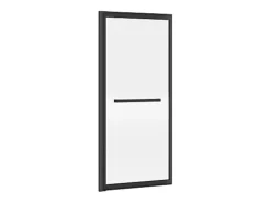 Divisória de banheira deslizante preto mate com porta-toalhas - 100x140 cm - WAIMEA