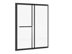 Divisória de banheira deslizante preto mate com porta-toalhas - 100x140 cm - WAIMEA