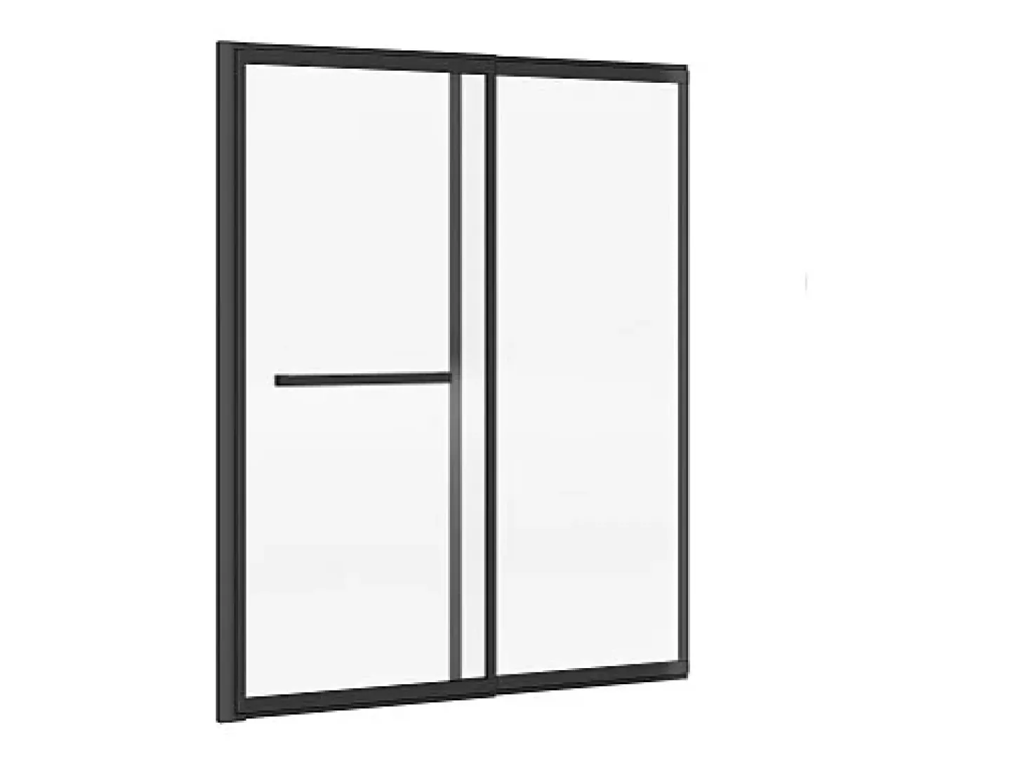 Divisória de banheira deslizante preto mate com porta-toalhas - 100x140 cm - WAIMEA