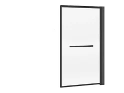 Divisória de banheira giratória e elevável com toalheiro, preto mate, 80x140 cm - VESLIRA
