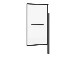 Divisória de banheira giratória e elevável com toalheiro, preto mate, 80x140 cm - VESLIRA