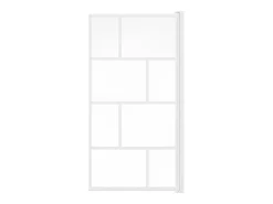 Divisória de banheira giratória em vidro e metal, branco fosco, 70 cm de largura x 140 cm de altura, RIVANON