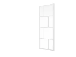 Divisória de banheira giratória em vidro e metal, branco fosco, 70 cm de largura x 140 cm de altura, RIVANON