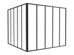 Divisória de canto atelier alumínio termolacado C150 x L150 x A130 cm preto BAYVIEW