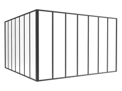 Divisória de canto atelier alumínio termolacado C210 x L210 x A130 cm preto BAYVIEW