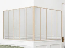 Divisória de canto atelier alumínio termolacado 150x150x105 cm natural claro BAYVIEW