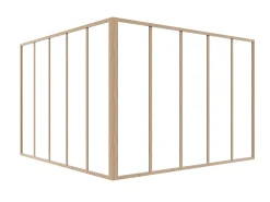Divisória de canto atelier alumínio termolacado 150x150x105 cm natural claro BAYVIEW