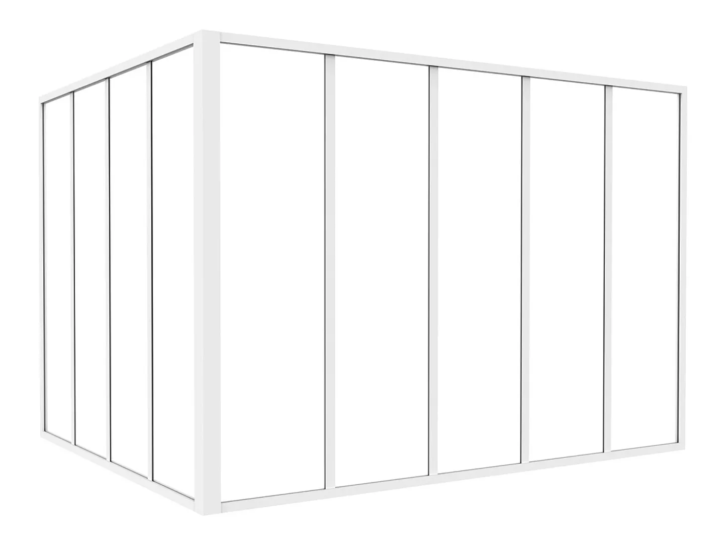 Divisória de canto atelier alumínio termolacado C150 x L120 x A105 cm branco BAYVIEW