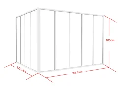 Divisória de canto atelier alumínio termolacado C150 x L120 x A105 cm branco BAYVIEW