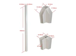 Divisória de canto atelier alumínio termolacado C150 x L120 x A105 cm branco BAYVIEW