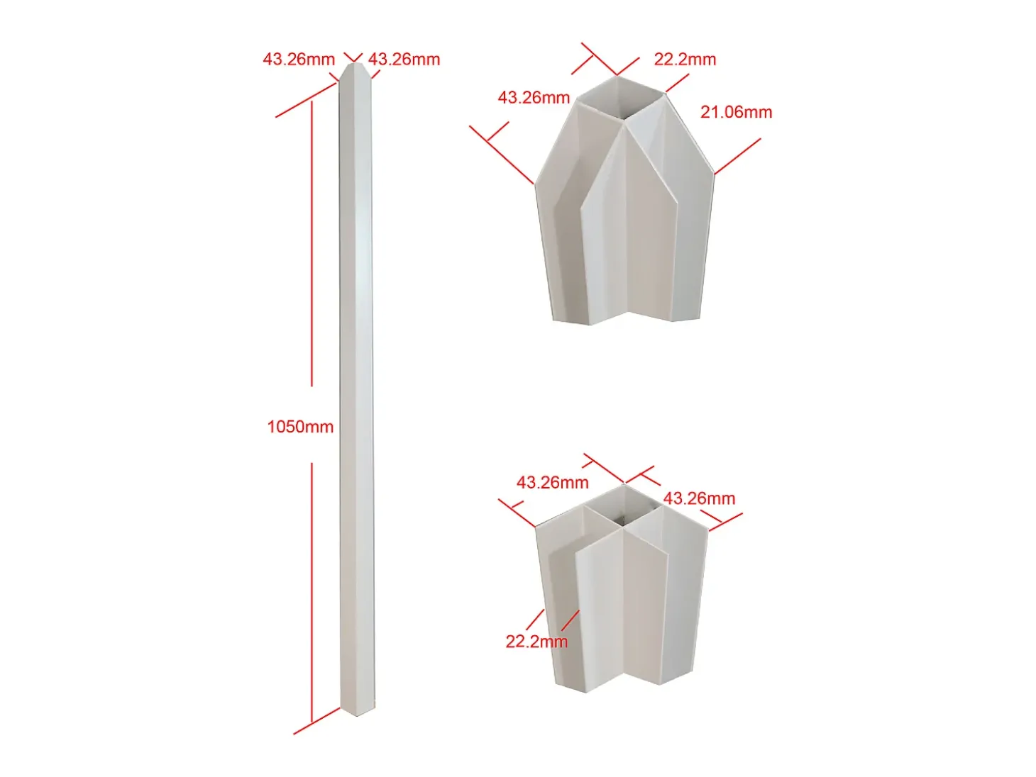Divisória de canto atelier alumínio termolacado C150 x L120 x A105 cm branco BAYVIEW