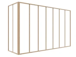 Divisória de canto atelier alumínio termolacado C210xL60xA130 cm natural claro BAYVIEW