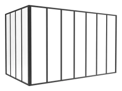 Divisória de canto atelier alumínio termolacado C210 x L120 x A130 cm preto BAYVIEW
