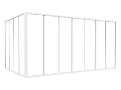 Divisória de canto atelier alumínio termolacado C210 x L120 x A105 cm branco BAYVIEW