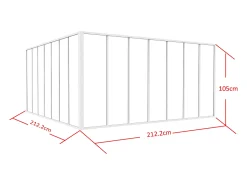 Divisória de canto atelier alumínio termolacado C210 x L210 x A105 cm branco BAYVIEW