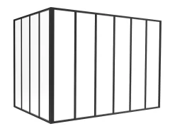 Divisória de canto atelier alumínio termolacado C180 x L120 x A130 cm preto BAYVIEW