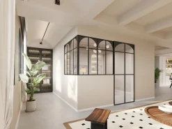 Divisória de canto atelier art déco alumínio termolacado C120xL120xA105 cm preto ARCADEA