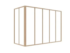 Divisória de canto atelier alumínio termolacado C150xL60xA105 cm natural claro - BAYVIEW