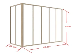 Divisória de canto atelier alumínio termolacado C150xL60xA105 cm natural claro - BAYVIEW