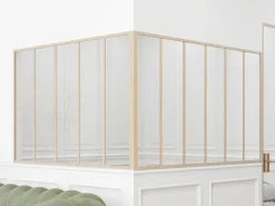 Divisória de canto atelier alumínio termolacado 180x150x105 cm natural claro BAYVIEW