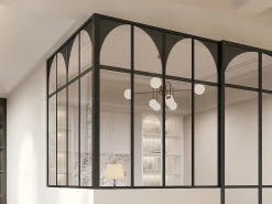 Divisória de canto atelier art déco alumínio termolacado C120xL120xA130 cm preto ARCADEA