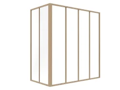 Divisória de canto atelier alumínio termolacado C120xL60xA130 cm natural claro BAYVIEW