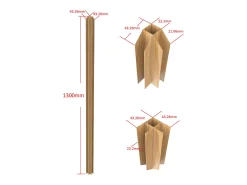 Divisória de canto atelier alumínio termolacado C120xL60xA130 cm natural claro BAYVIEW