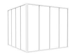 Divisória de canto atelier alumínio termolacado C120 x L120 x A105 cm branco BAYVIEW