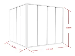 Divisória de canto atelier alumínio termolacado C120 x L120 x A105 cm branco BAYVIEW