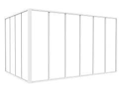 Divisória de canto atelier alumínio termolacado C180 x L120 x A105 cm branco BAYVIEW