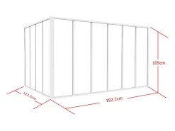 Divisória de canto atelier alumínio termolacado C180 x L120 x A105 cm branco BAYVIEW