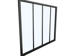 Divisória de canto atelier em alumínio termolacado C120 x L60 x A105 cm preto BAYVIEW