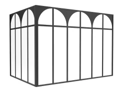 Divisória de canto atelier art déco alumínio termolacado C180xL120xA130 cm preto ARCADEA