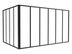 Divisória de canto atelier alumínio termolacado C180 x L120 x A105 cm preto BAYVIEW