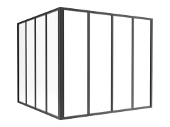 Divisória de canto atelier alumínio termolacado C120 x L120 x A105 cm preto BAYVIEW