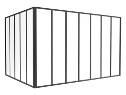 Divisória de canto atelier alumínio termolacado C210 x L150 x A130 cm preto BAYVIEW