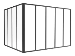 Divisória de canto atelier alumínio termolacado C150 x L120 x A105 cm preto BAYVIEW